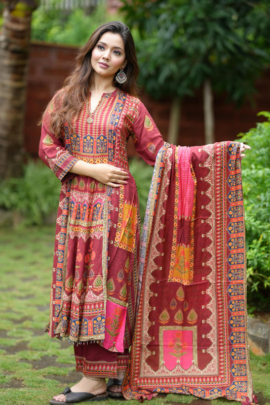 Printed Anarkali Kurta Set