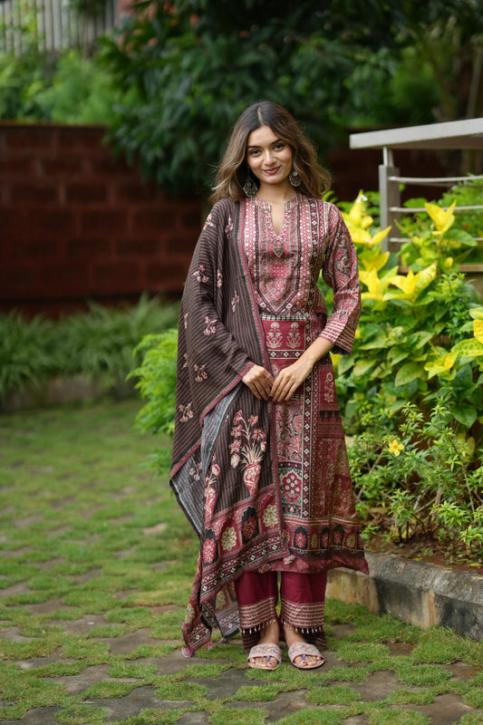 Printed Straight-Cut Kurta Set